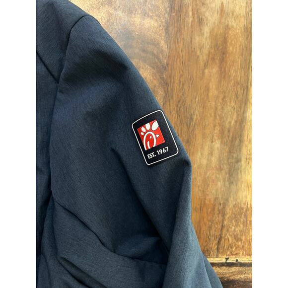 Chick-Fil-A Men's Blue Long Sleeve Fornt Full Zip Uniform Work Jacket Size Large - Picture 3 of 4